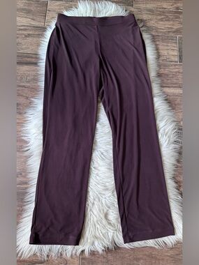 Susan Graver Essentials Small Brown Stretch Pull On Liquid Knit Pants